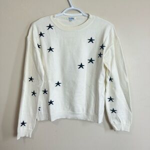 Cocoblue Size M Women's Sweater with Black Star Pattern - Cream